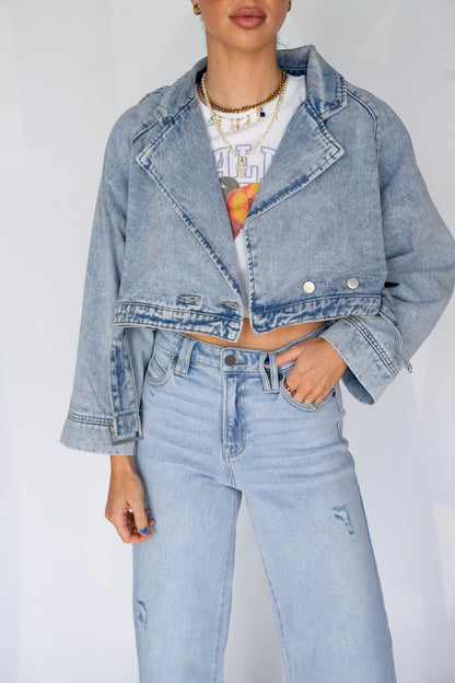 Light Wash Denim Motto Jacket