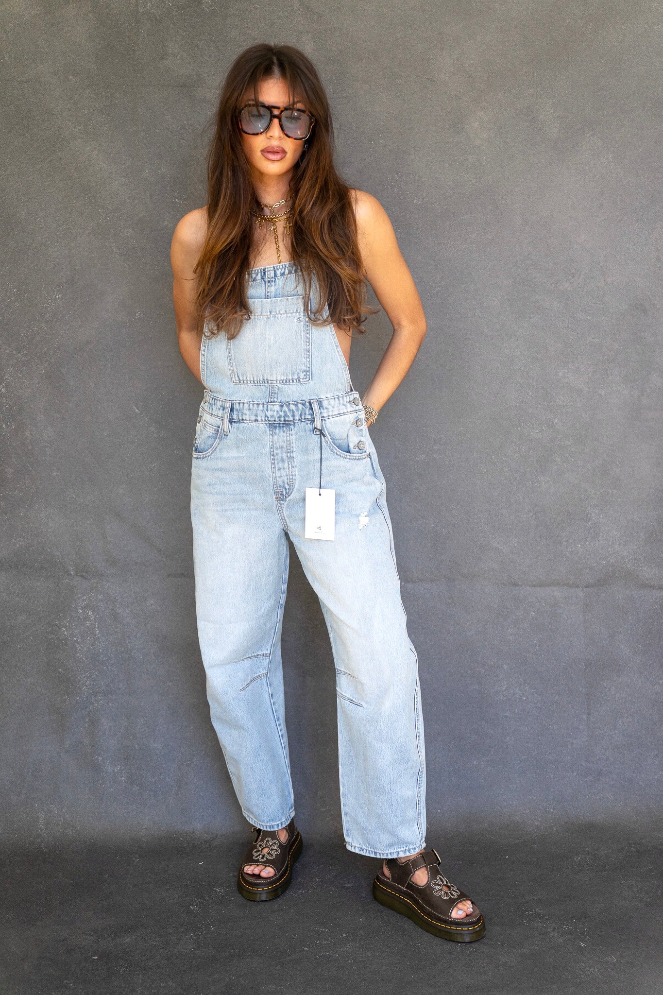 Lightwash Barrel Overalls