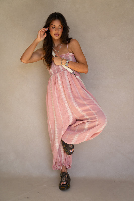 Pink & White Bubble Jumpsuit