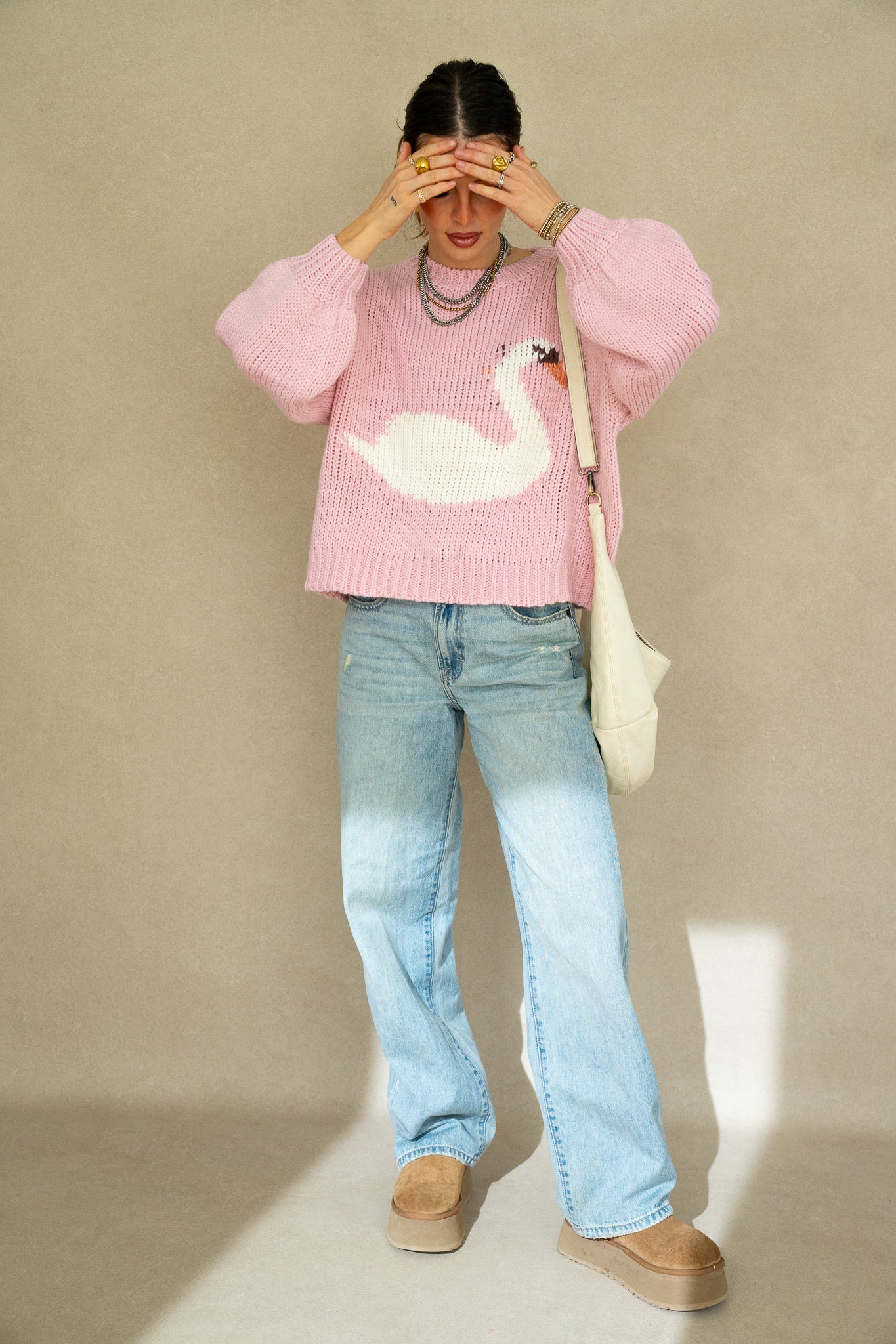 Swan Oversized Knit Sweater
