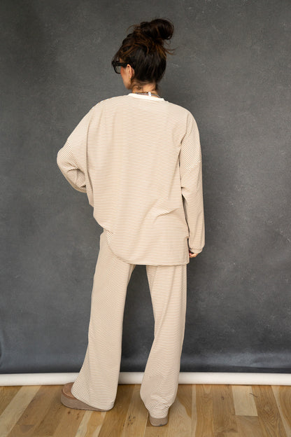 Katy Striped Top - Beige