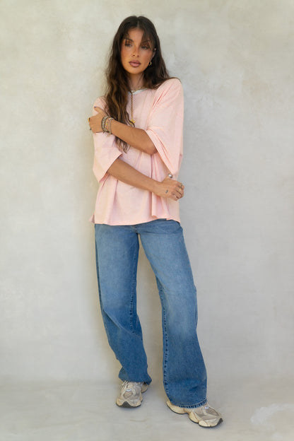 Oversized Orange Striped Boyfriend Tee