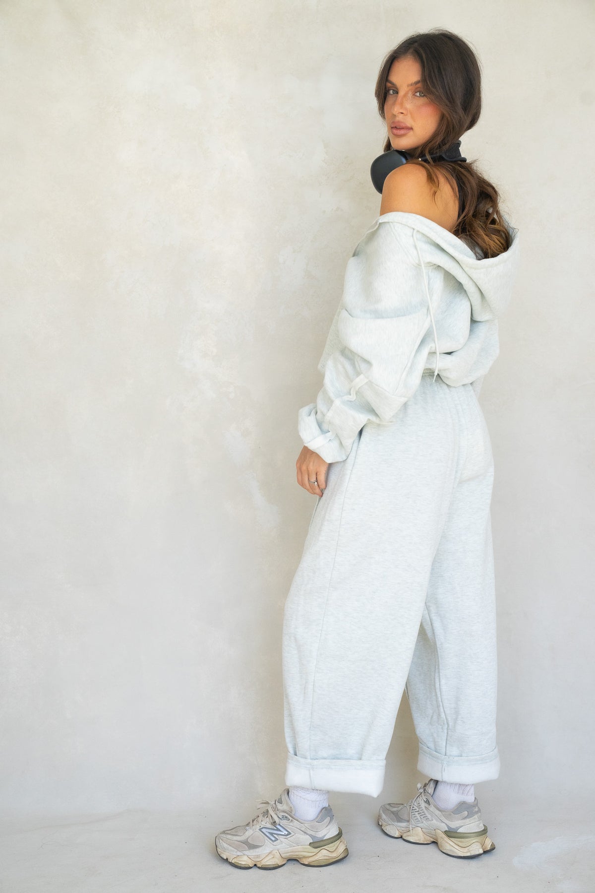 Halo Barrel Sweat Set - Heather Grey