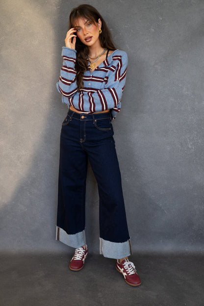 Rise Cuff Jeans