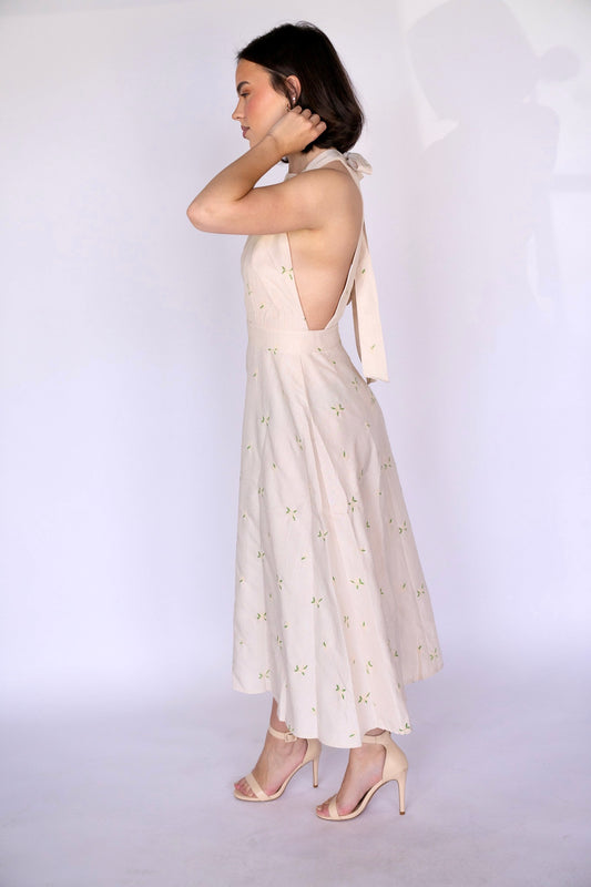 Paloma Embroidered Halter Dress