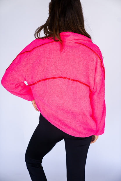 Pink Sherpa Half-Zip