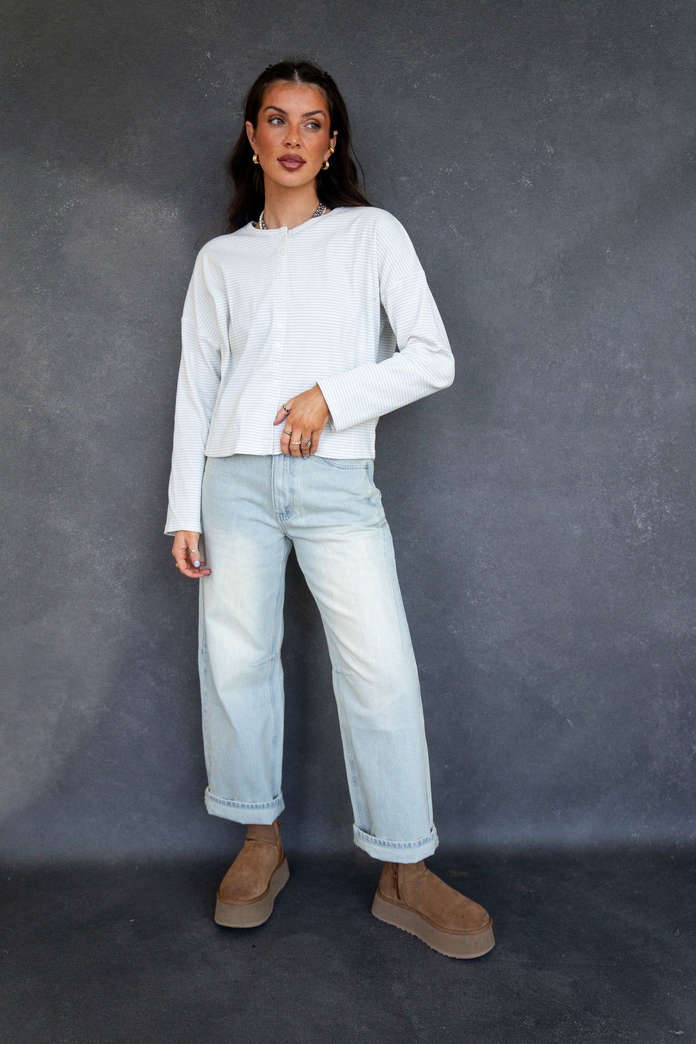 Button Down Ribbed Cardi