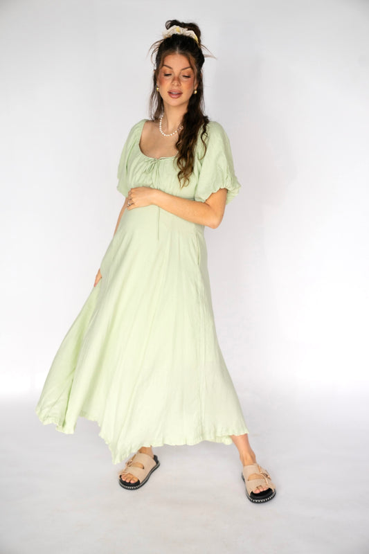 Meadow Breeze Puff Sleeve Dress