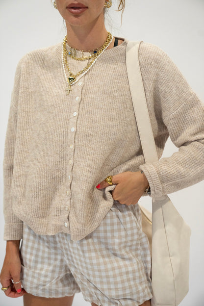 Neutral Ribbed Cardigan