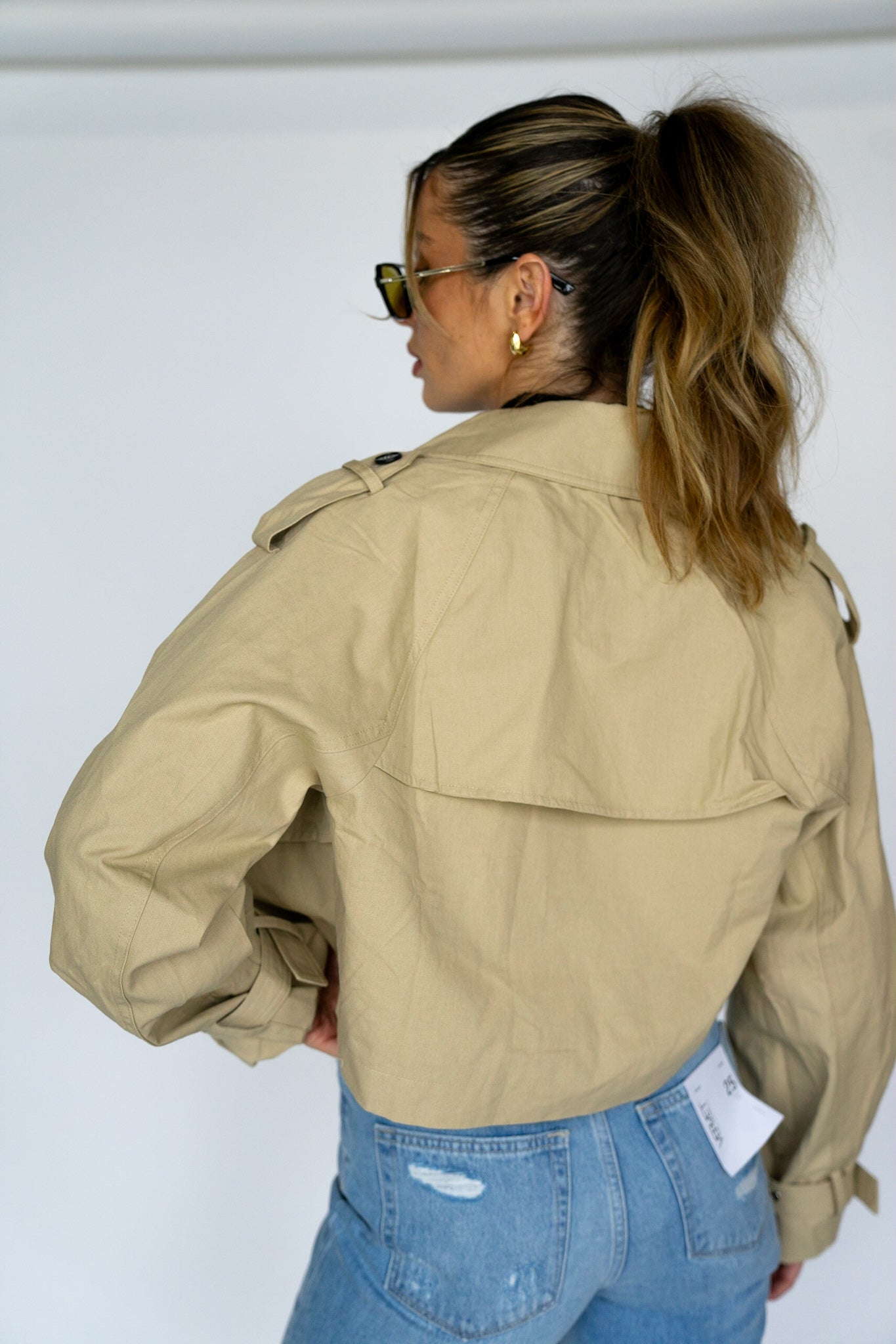 NY Nights Cropped Trench