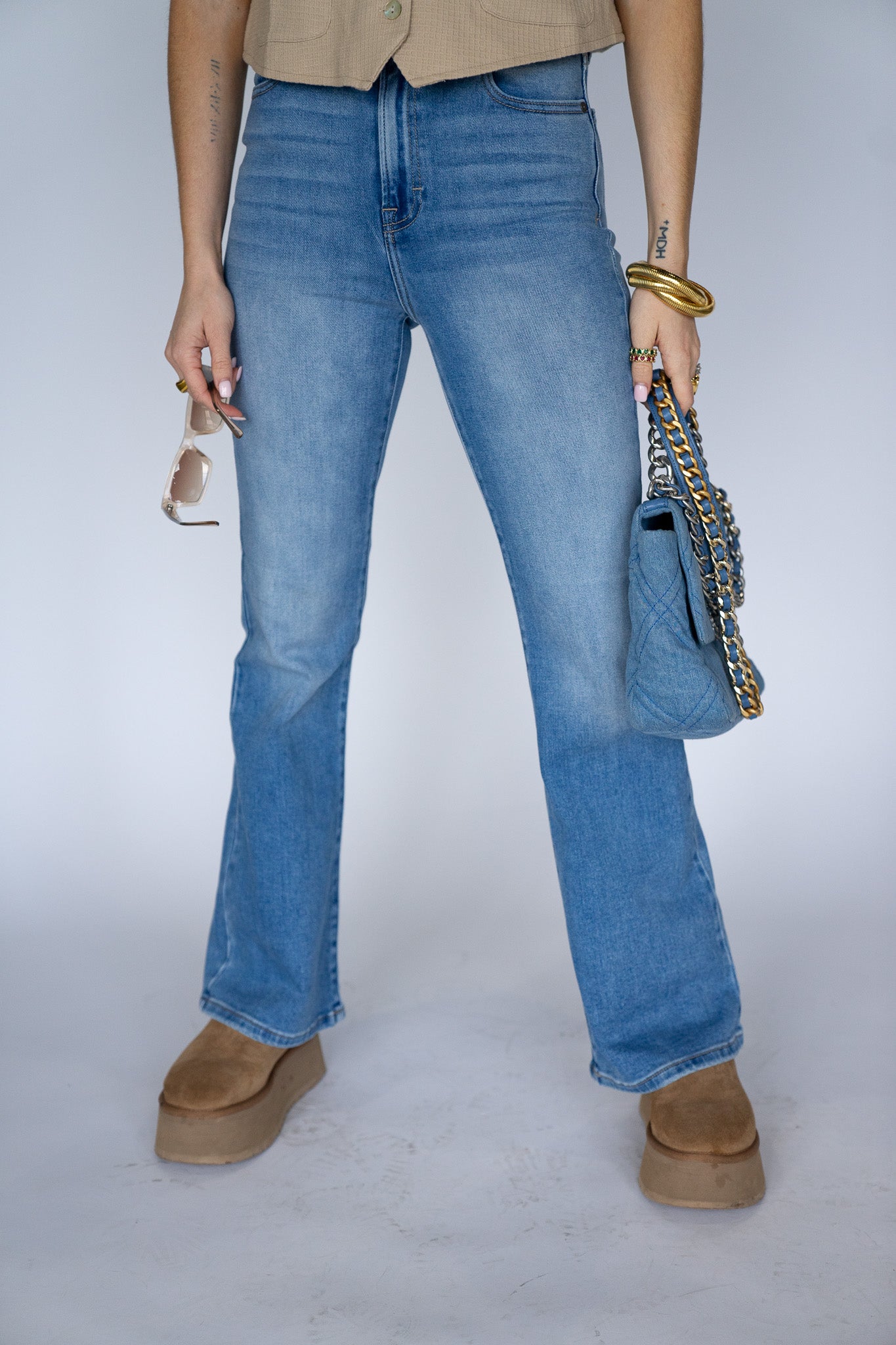Happi High Rise Flare Jeans (Multiple Colors)