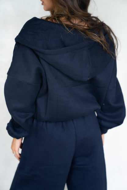 Halo Barrel Sweat Set - Navy