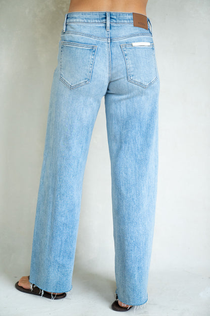 Mid Rise Seamed Denim