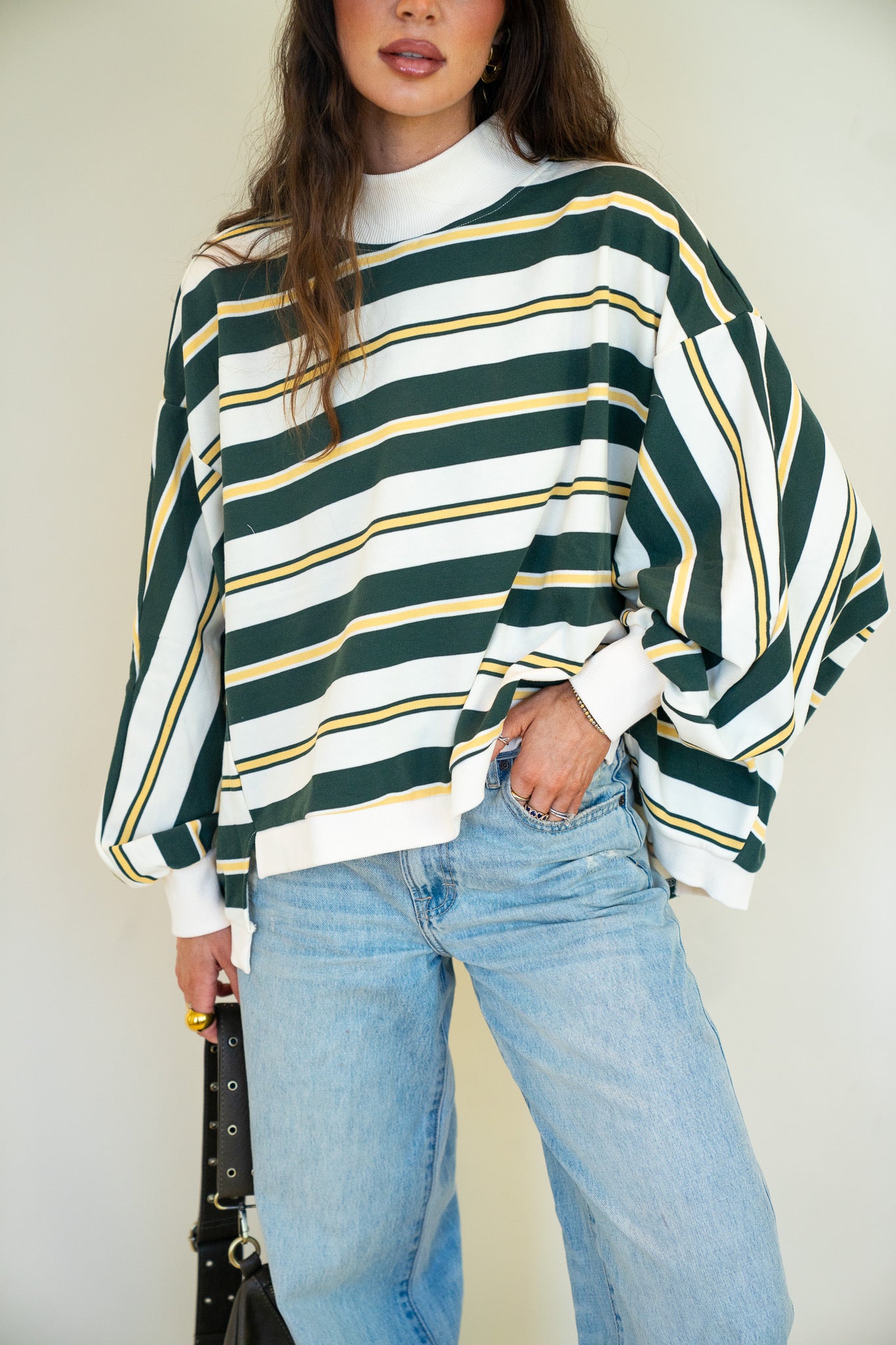 Striped Oversized Crewneck