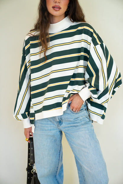 Striped Oversized Crewneck