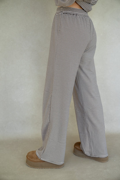 Katy Striped Pants - Chocolate