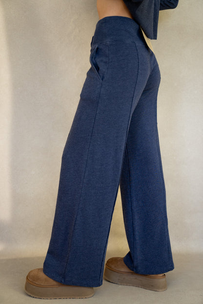 Terry Ribbed Raw Hem Pants (Multiple Colors)