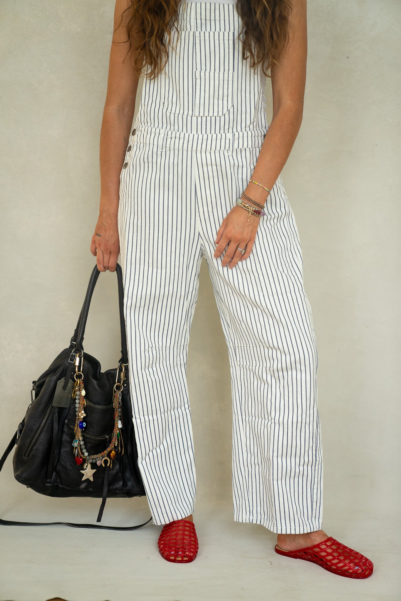Striped Barrel Overalls