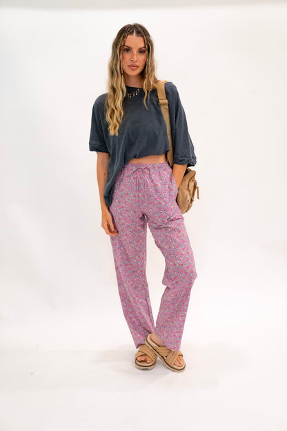 Pink Floral Pants