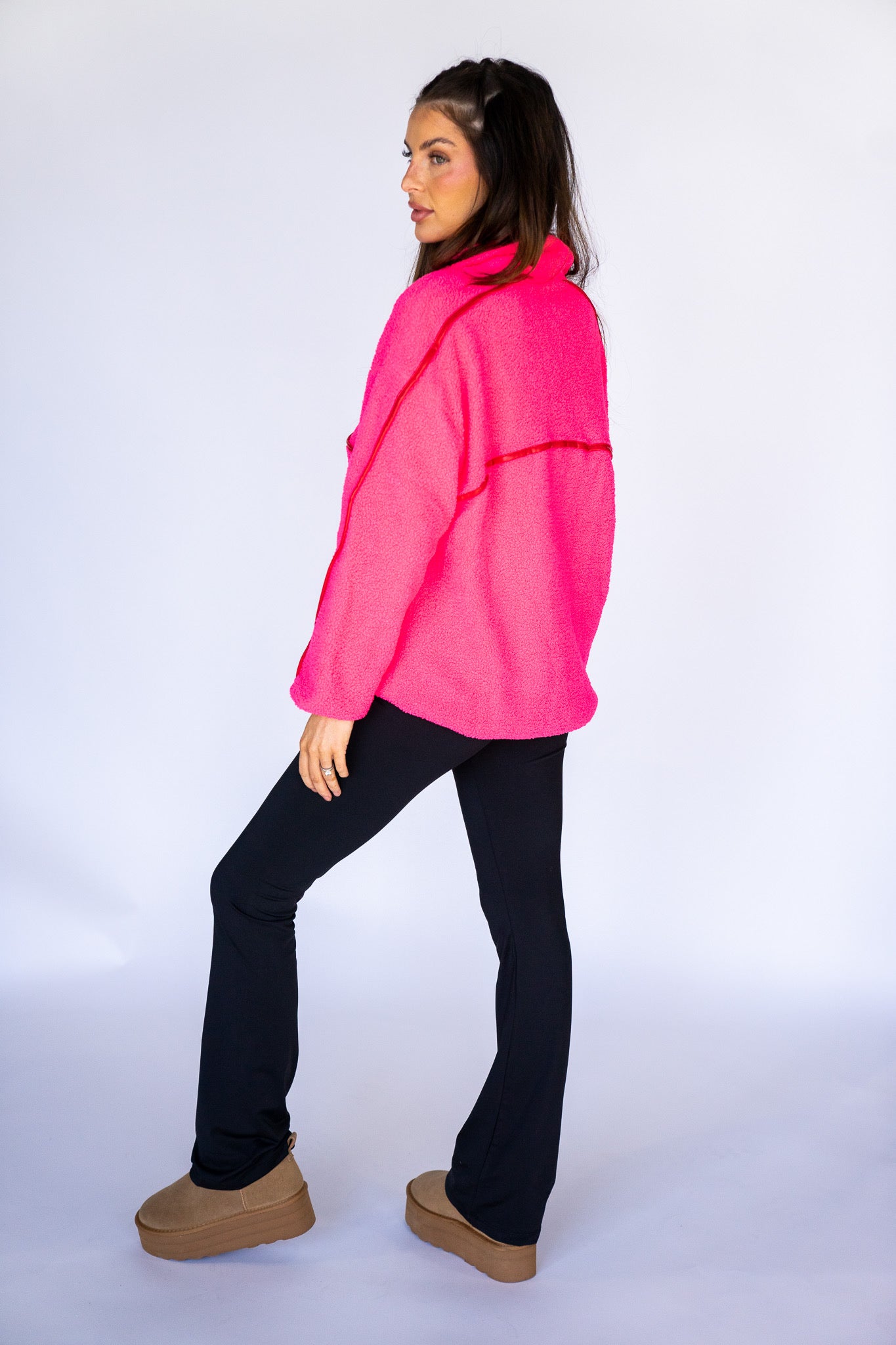 Pink Sherpa Half-Zip