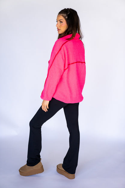 Pink Sherpa Half-Zip