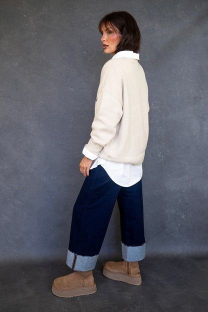 Rise Cuff Jeans