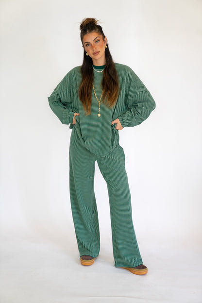 Green Striped Pants