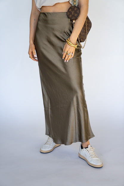 Maxi Satin Skirt (Multiple Colors)