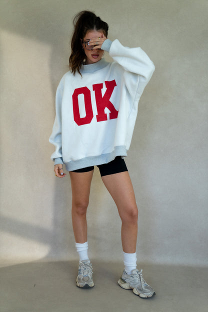 Red Oklahoma/OK Mock Neck