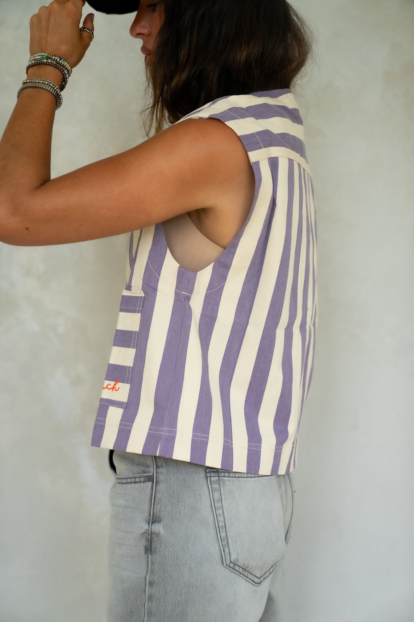 FRNCH Striped Vest