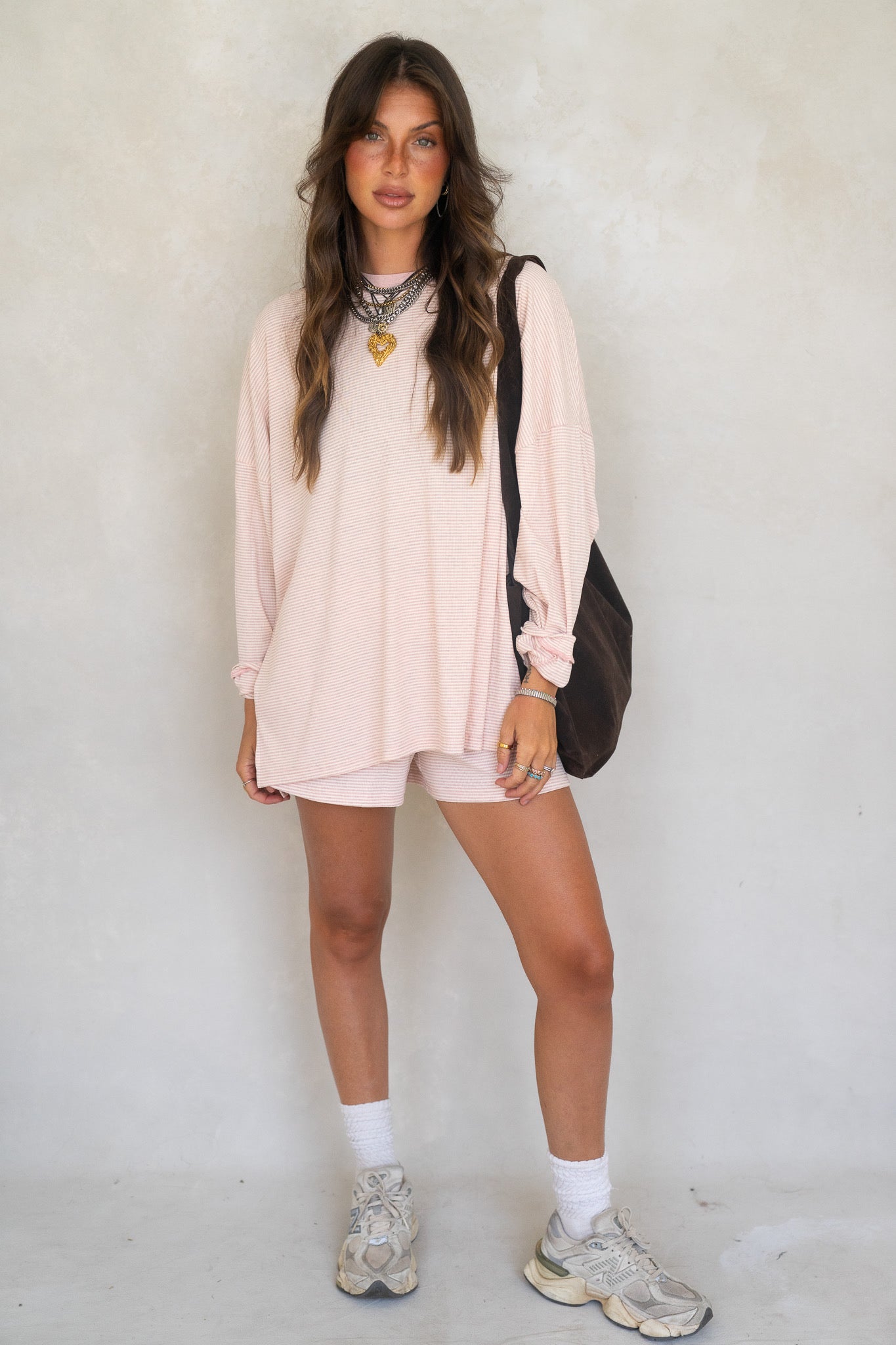 Alex Striped Shorts - Pink