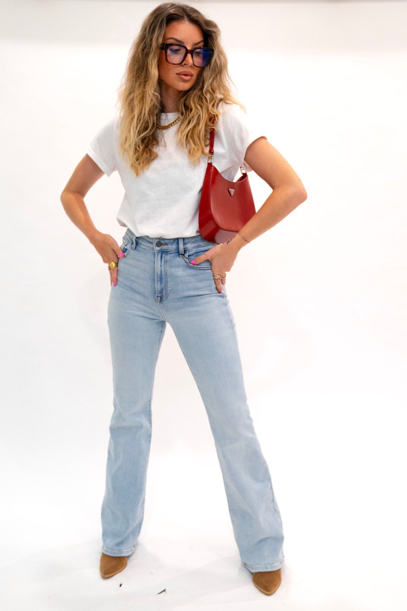 Happi High Rise Flare Jeans (Multiple Colors)