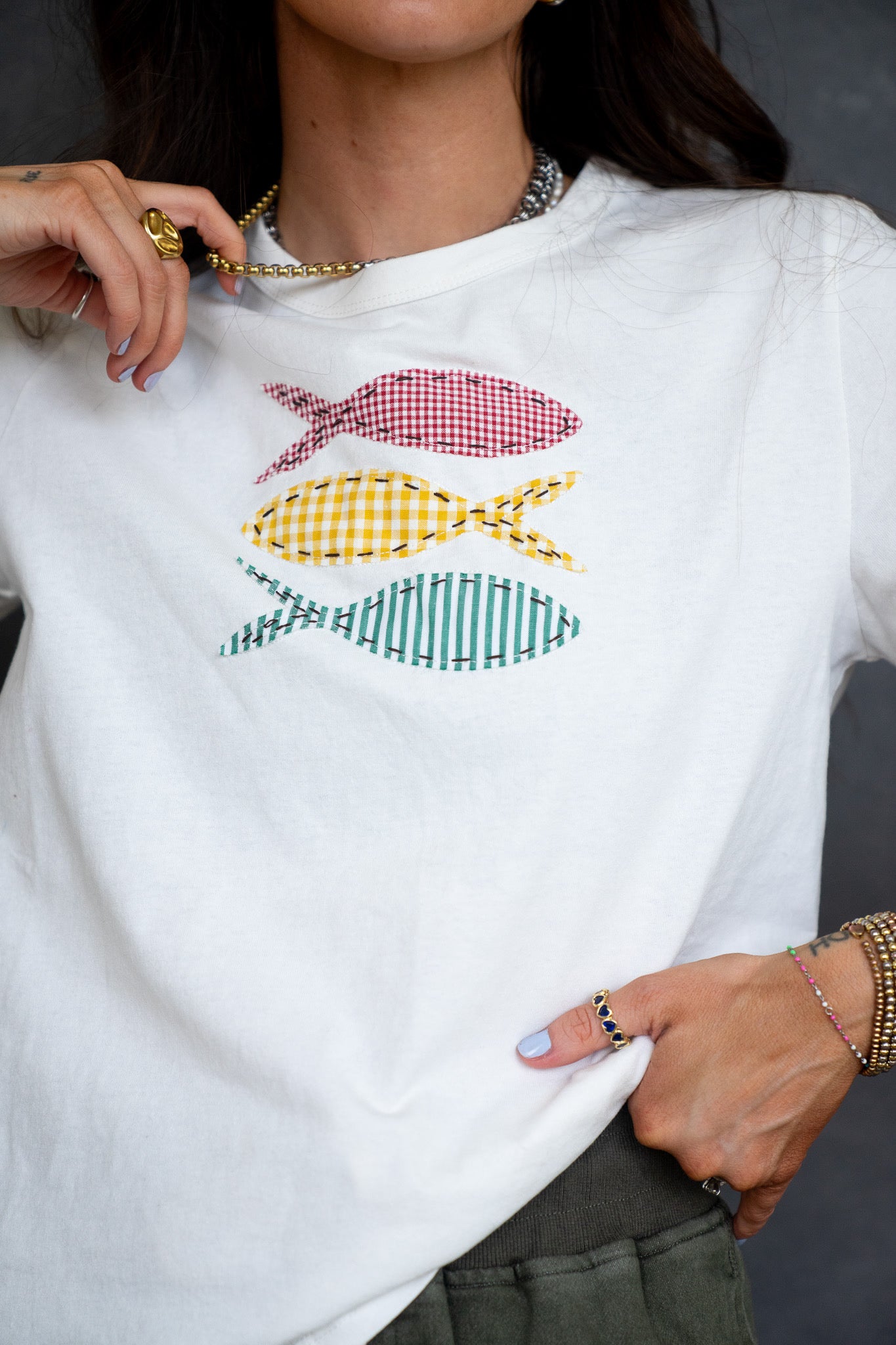 3 Fish Patchwork T-Shirt