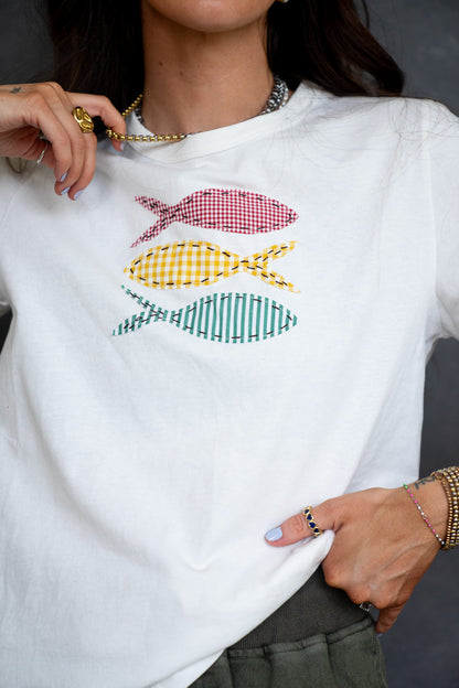 3 Fish Patchwork T-Shirt