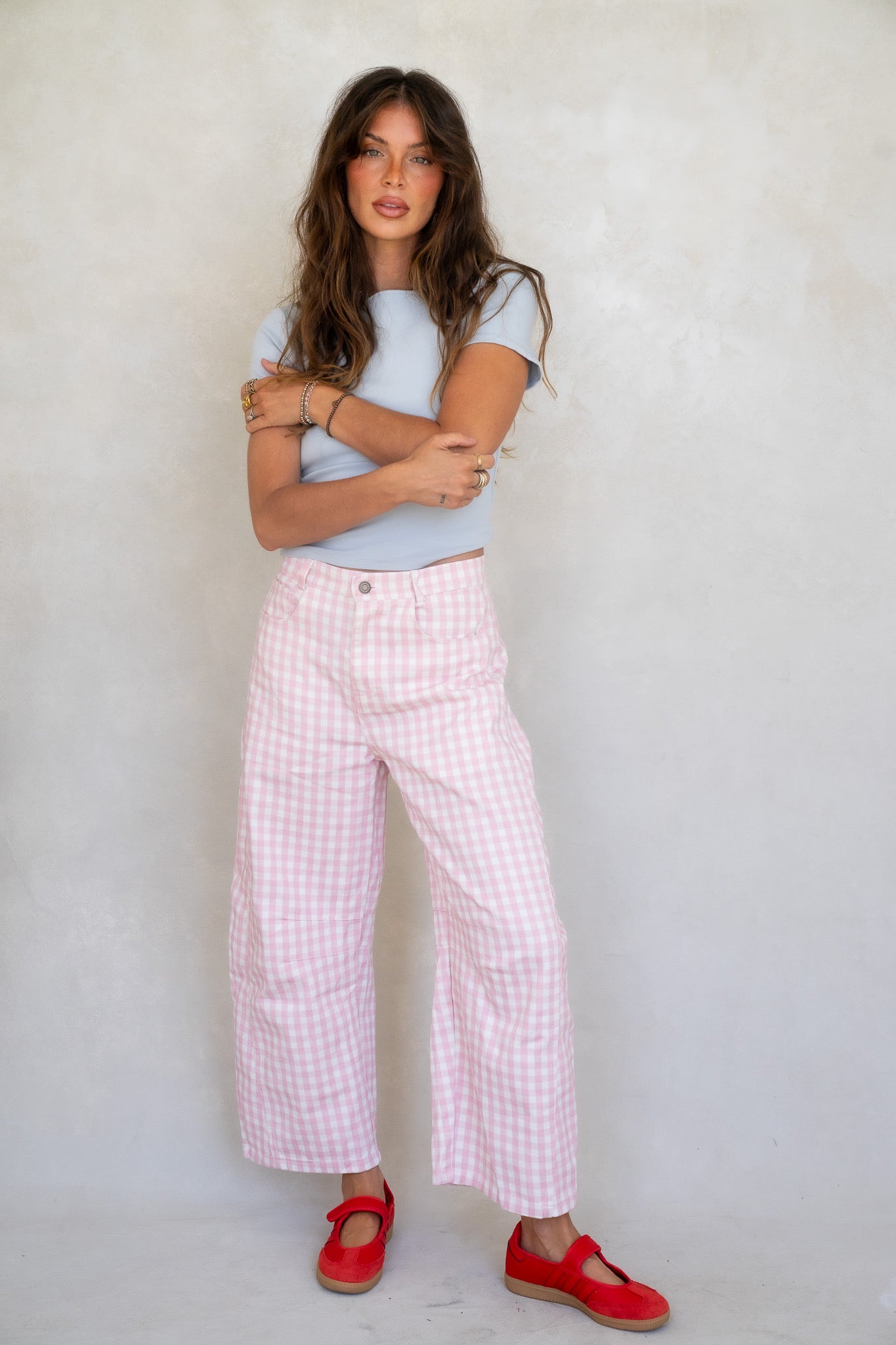 Pink Gingham Barrels