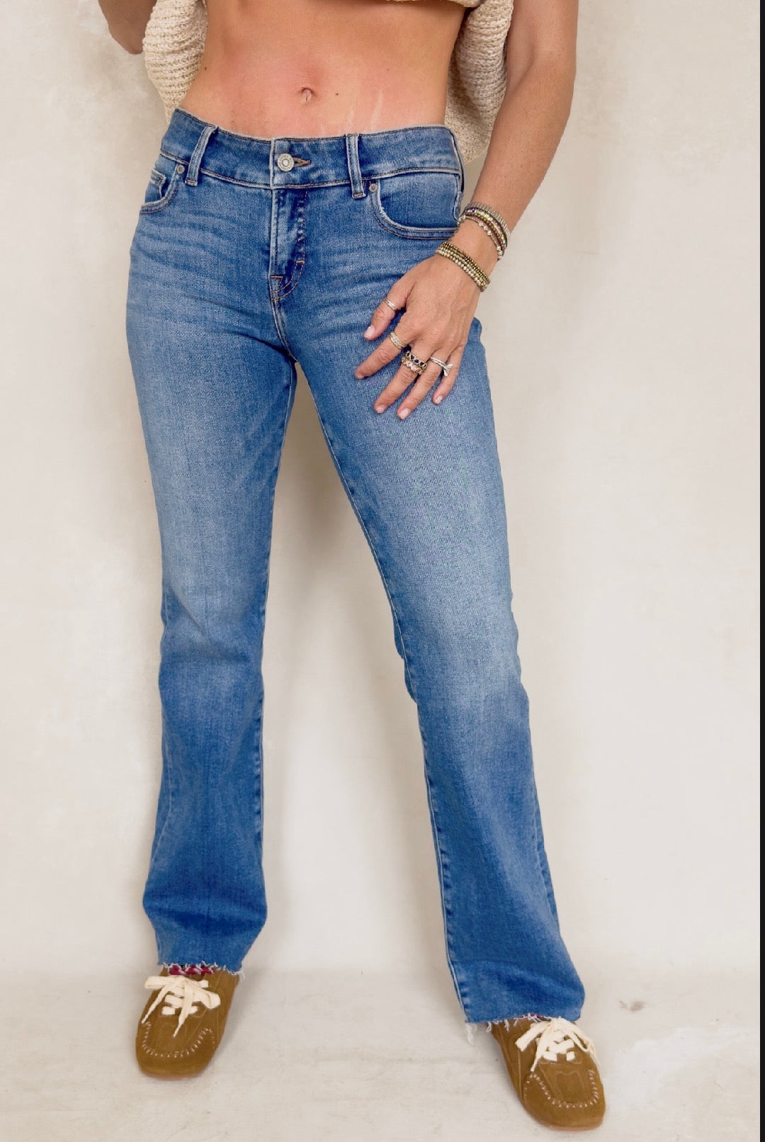 Fitted Bootcut Stretch Denim