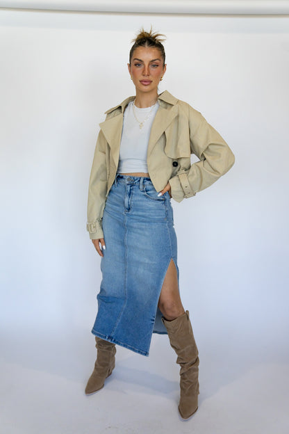 Peyton Side Slit Midi Skirt (Multiple Colors)
