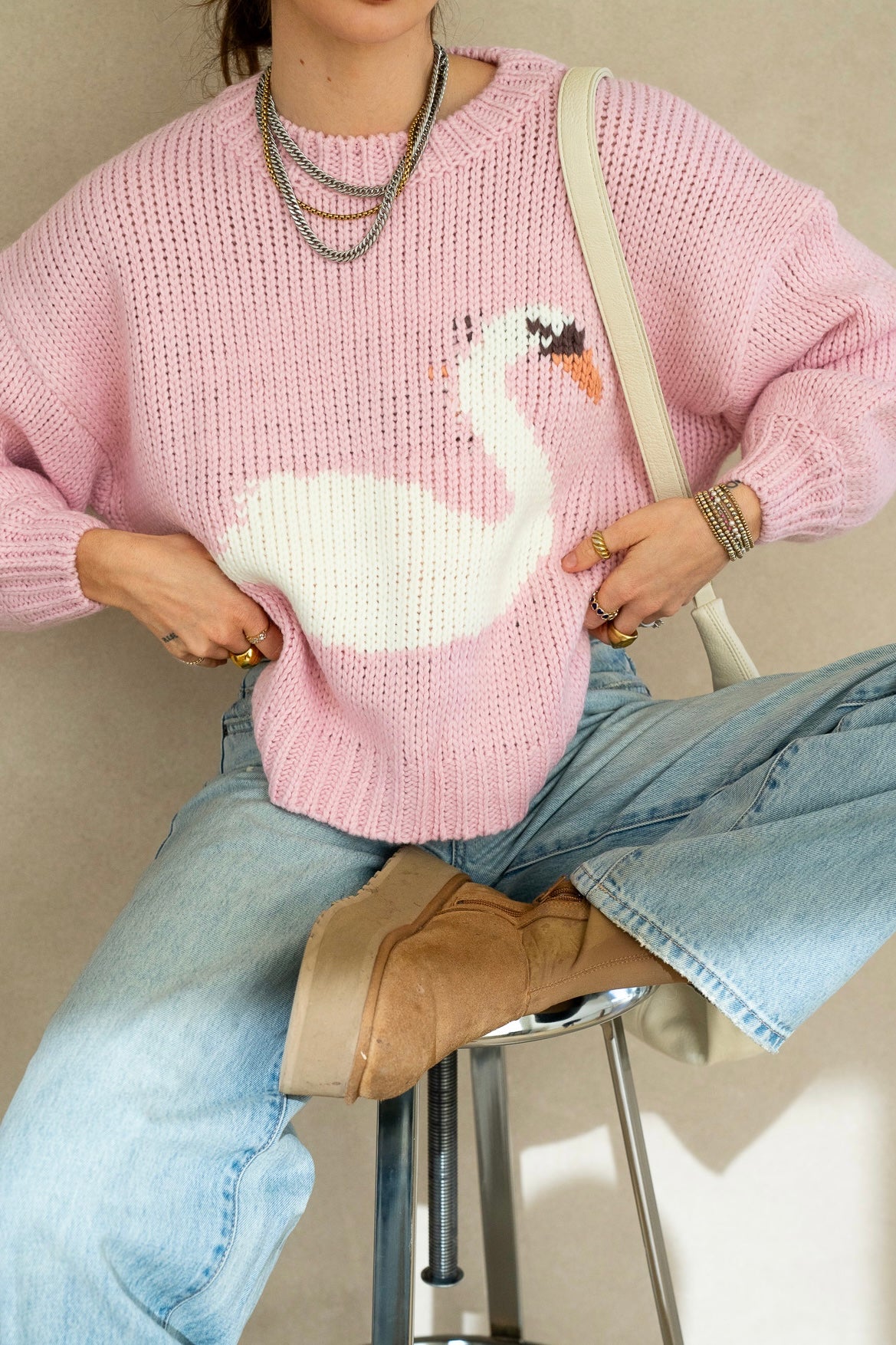 Swan Oversized Knit Sweater