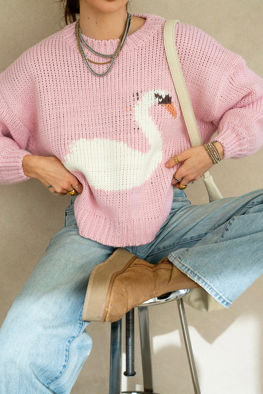 Swan Oversized Knit Sweater