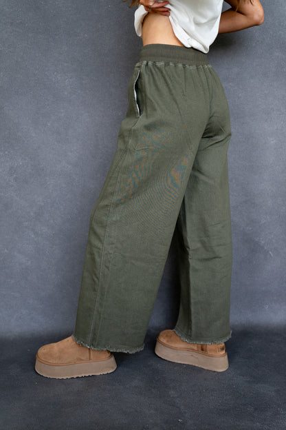 Olive Wide Leg Pants