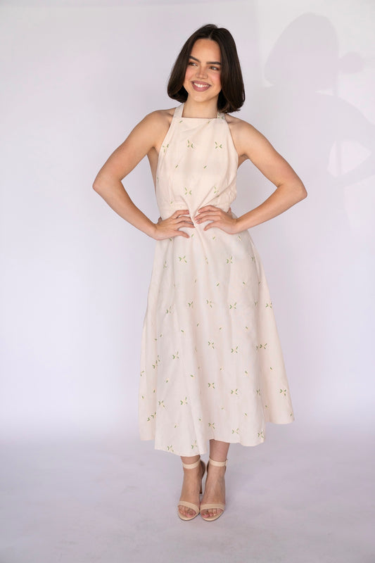Paloma Embroidered Halter Dress