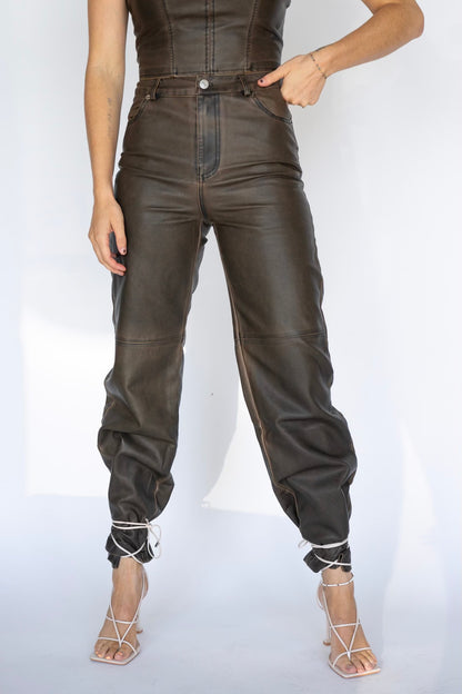 Brown Leather Pants