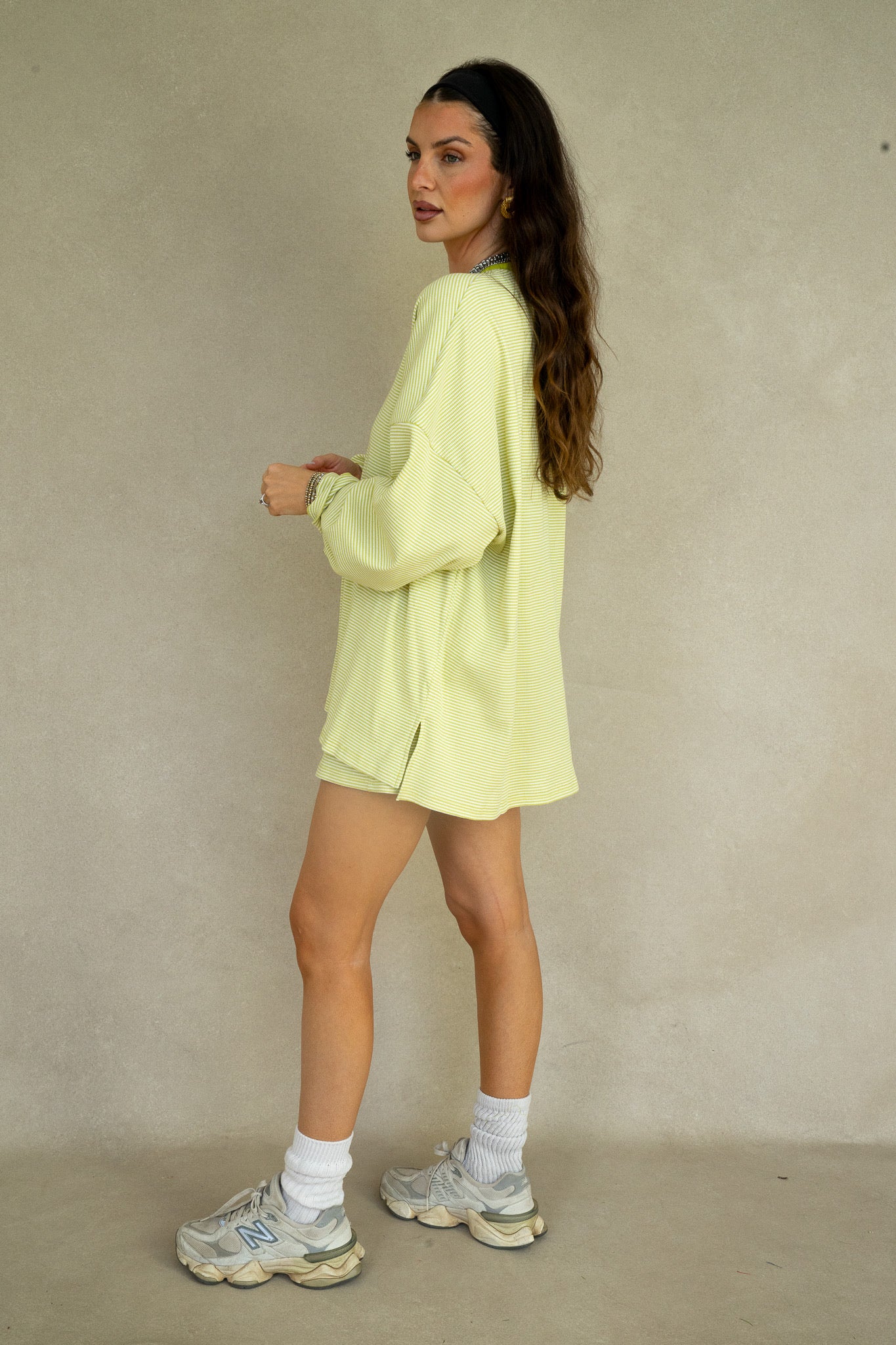 Alex Striped Top- Chartreuse