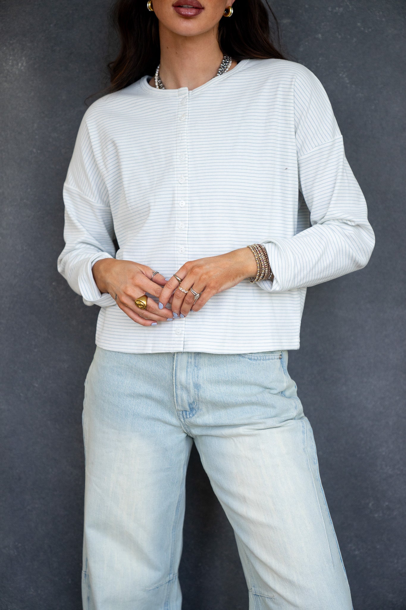 Button Down Ribbed Cardi
