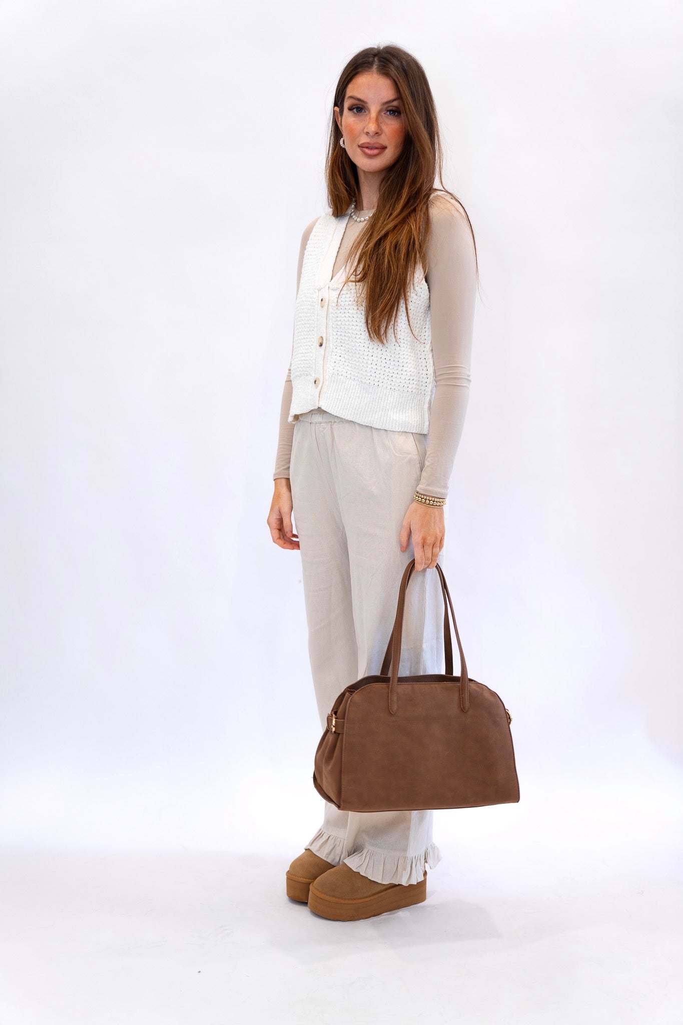 Linen Ruffle Pants