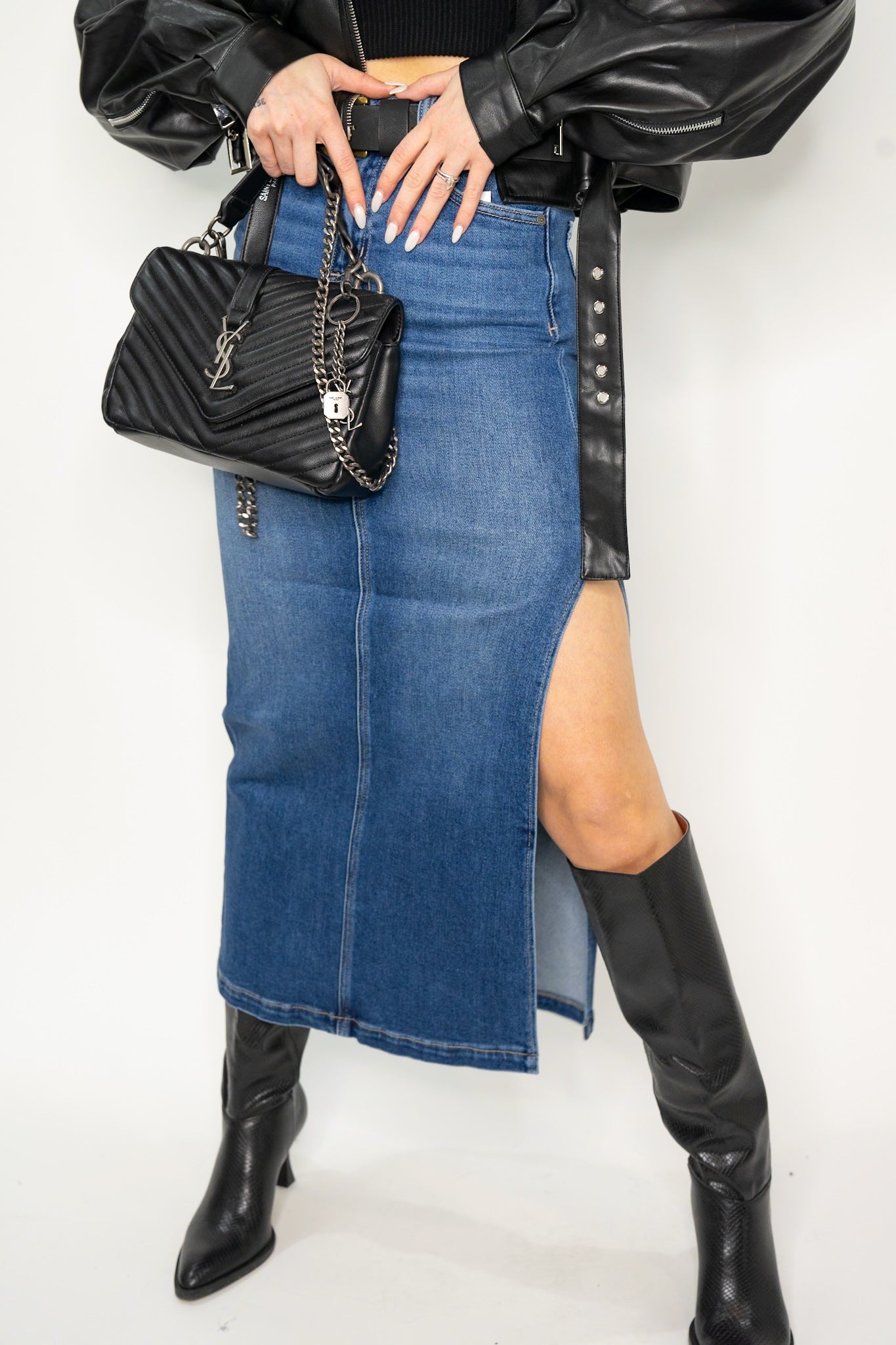 Peyton Side Slit Midi Skirt (Multiple Colors)