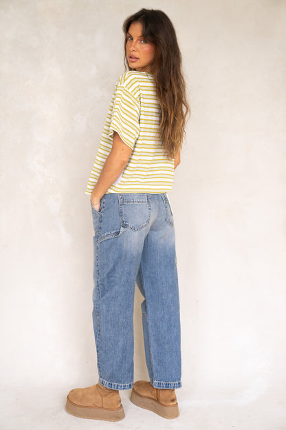 Mustard Vintage Striped Tee