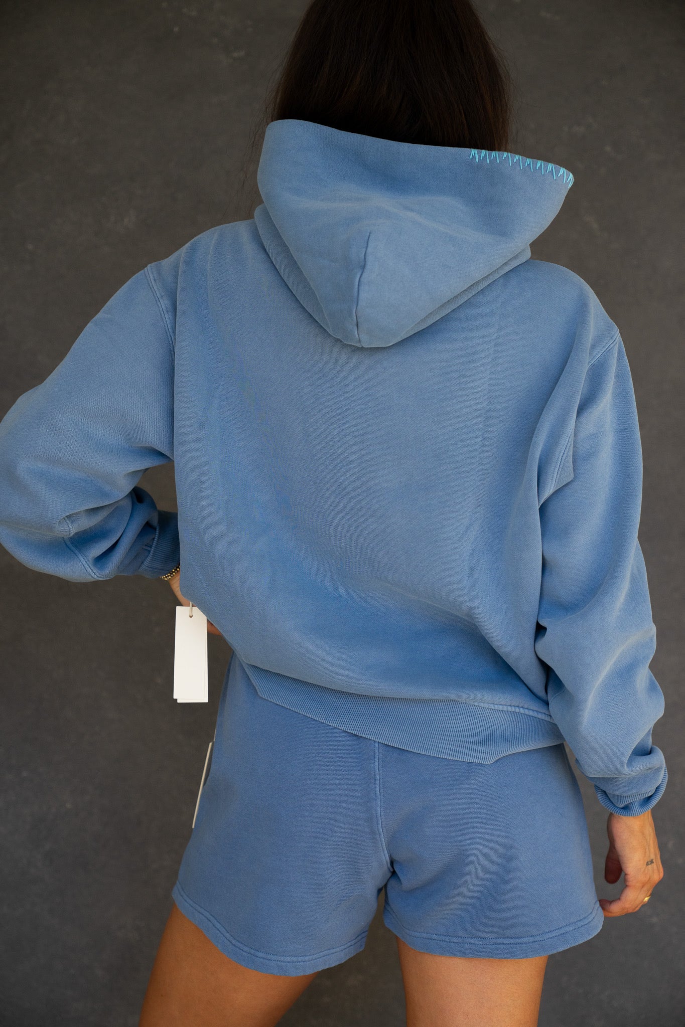 Essential Ocean Blue Cotton Hoodie