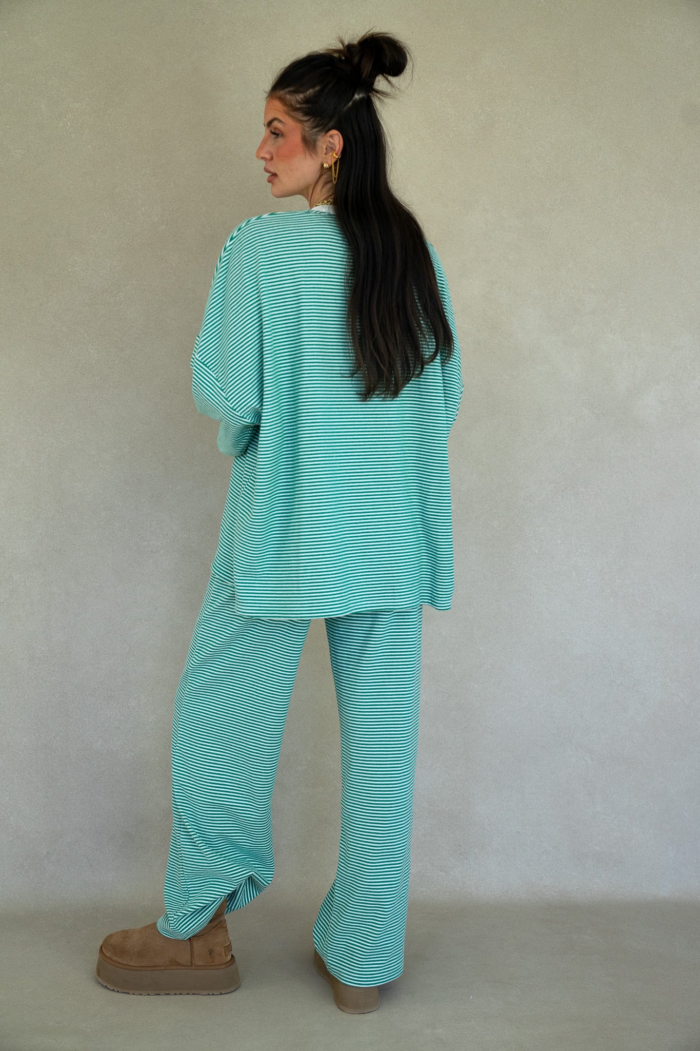 Katy Striped Top - Green/White