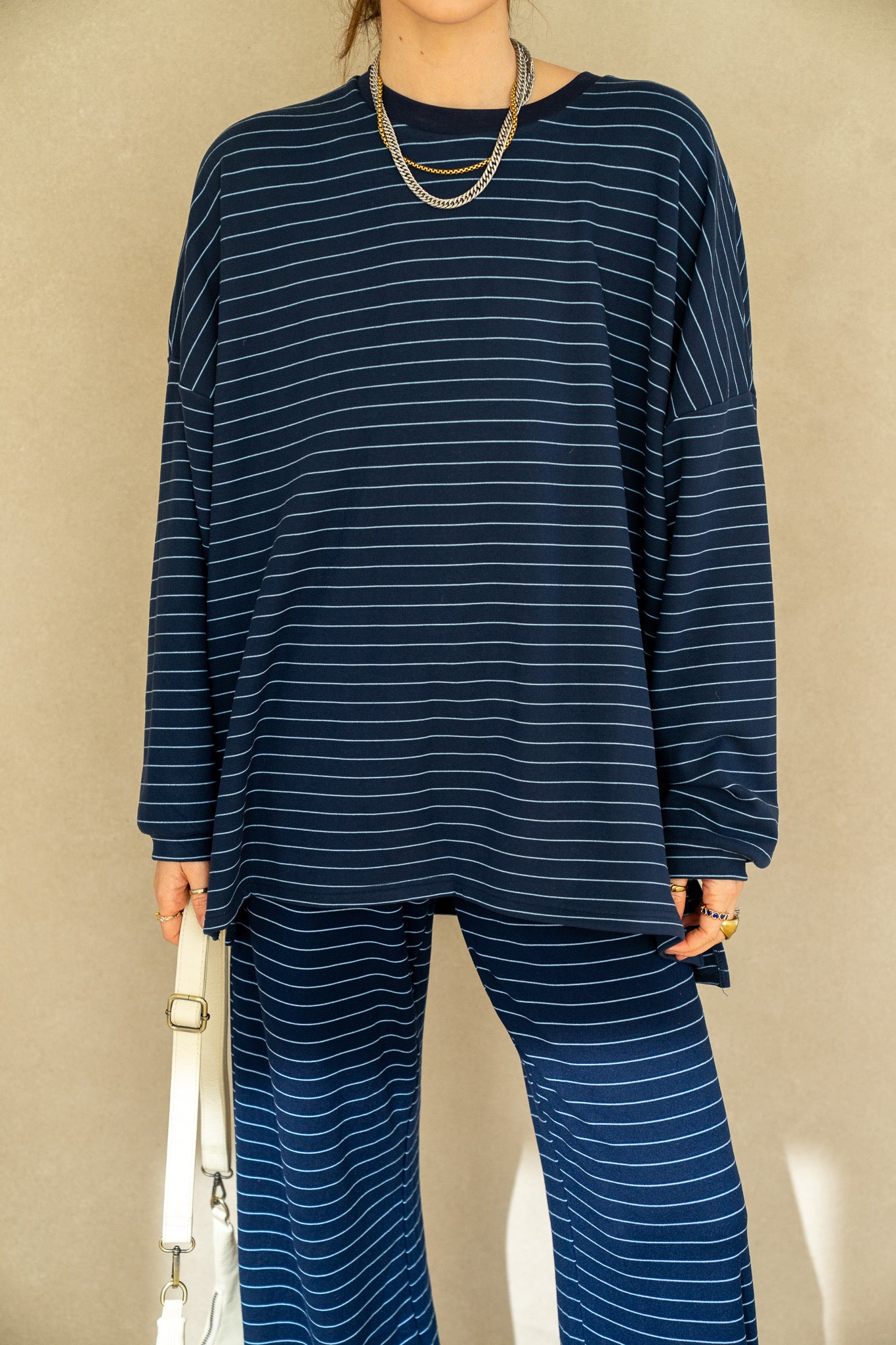 Katy Striped Top - Navy/Blue